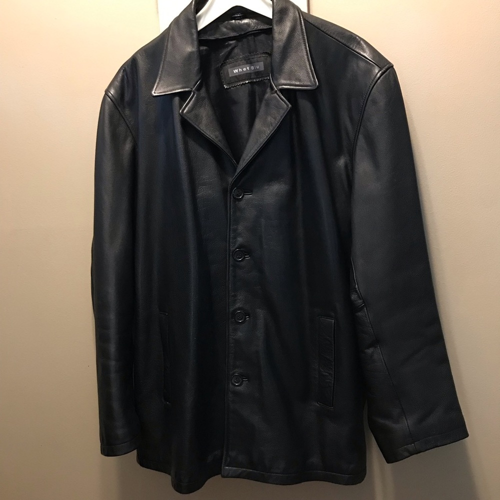 Whet Blu Mens XXL Black Pebble Leather Heavy Duty Jacket